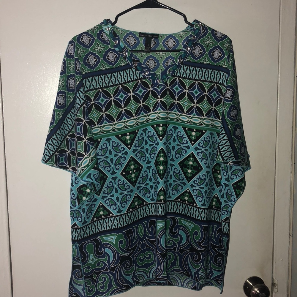 Black Label by Chino multi colored blouse